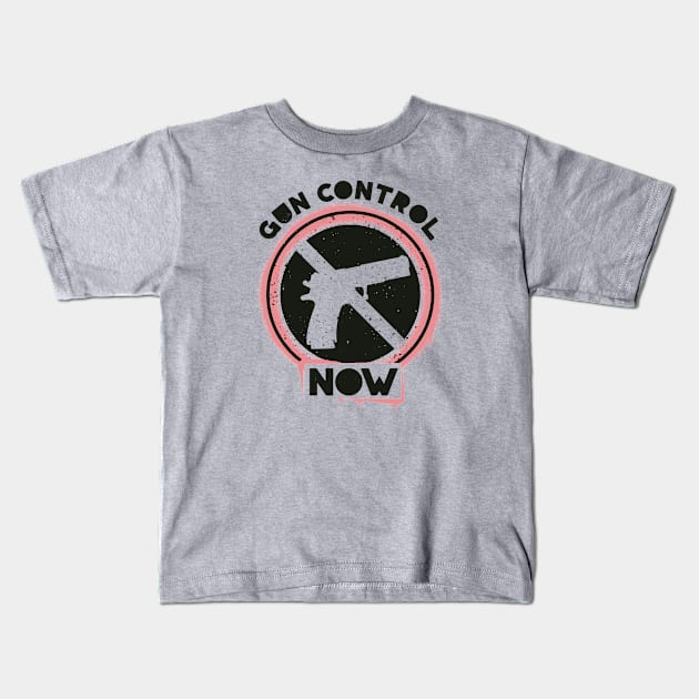 Gun Control Now Kids T-Shirt by Distant War